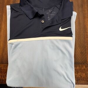 Nike Men’s Dri-FIT Polo - Navy, Light Blue & White Accent